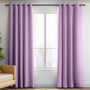 Purple Thermal Insulated Blackout Curtains 72 Inch Length for Living Room Bedroom Decor Room Darkening Grommet 34 by 72 Curtains 2 Panels