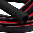 Rubber D Shape Door Seal Strip 1" RV Slide Out Seal Self Adhesive EPDM Rubber Heavy Duty Automotive Weather Stripping for Fill Gaps Apply to Car Truck RV Boat Home Application (35 Feet)