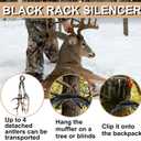 Deer Call Silencer Black Rack Rattling Antlers Silencer Rattling Deer Antlers Silent Carry Harness for Deer Hunting (Army Green-2 Pack)