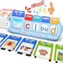 QuTZ Phonics Learning Toy for Preschool Kids  Talking Flash Cards with Sound Machine, Word Blending & Math Games  Educational Reading & Counting Activity Set 4-8