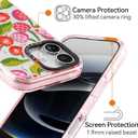 for iPhone 17 Case Cute - Durable Shockproof 6.6 ft Drop Impact Phone Case - Funny Plaid Cherry Design (6.3") Glitter Pink