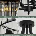 Piepooye Modern Crystal Chandelier 4 Lights Black Semi Flush Mount Ceiling Light Fixture E12 Metal Farmhouse Chandelier for Dining Room Bedroom Hallway Entryway Kitchen