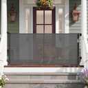 KISKIZ 72" Wide Reinforced Retractable Baby Gates Extra Wide Dog Gate/Black