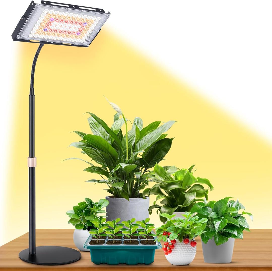 LBW Grow Light for Indoor Plants,96 LED Full Spectrum Plant Light for Indoor Plants, Large Desk Grow Lamp with On/Off Switch, Height Adjustable, Flexible Gooseneck, Ideal for Indoor Grow