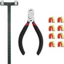 Archery Bow String Nocking Points Set with T Square Ruler Nocking Buckle Pliers and 8pcs Nocking Buckle Set,for Recurve and Compound Bowstring Accessories