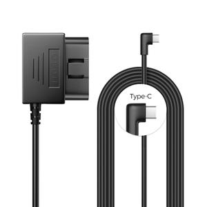AZDOME Type C Port OBD Hardwire Kit for Dash Cam, Easy to Install, Support Parking Mode, 11FT 12V-24V to 5V Power Cable for Car Camera with Type C Port, Low Voltage Protection