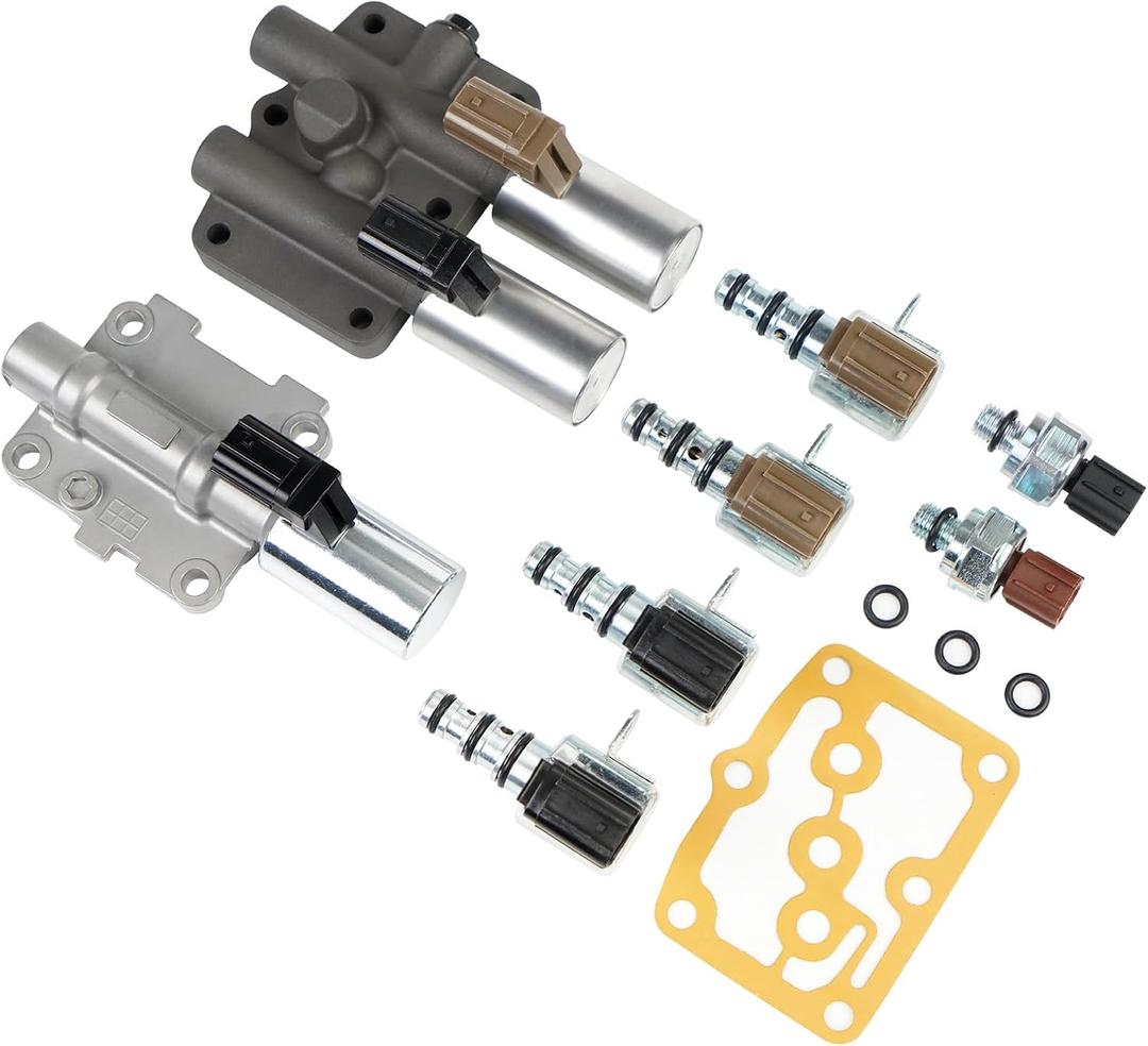 BHB Transmission Solenoid Kit Compatible with Honda Accord Acura Odyssey Pilot TL CL MDX Replace 28250-P6H-024 28250-P7W-003 28400-P6H-013 28500-P6H-013 28600-RKE-004 28610-RKE-004