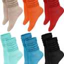 Bencailor 6 Pairs Women Slouch Fuzzy Socks Warm Cotton Scrunch Boot Winter Fluffy Slipper Socks (Medium, Lovely Colors)