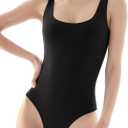 PUMIEY Bodysuit for Women Sleeveless Backless Tank Top Sharp Collection (Small, 01 Jet Black)