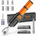 Digital Torque Wrench Set, 1.1-22.1 Ft.lb/1.5-30 Nm, 1/4" Drive Inch Pound Bike Torque Wrench Electronic with Buzzer & LCD Indicator for Bicycle E-bike Motorcycle (Black)