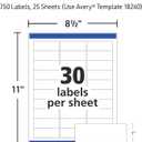 Avery Easy Peel Printable Address Labels with Sure Feed, 1" x 2-5/8" Customizable Stickers, White, 750 Blank Mailing Labels, Great for Mailing, Shipping, and More (18260)