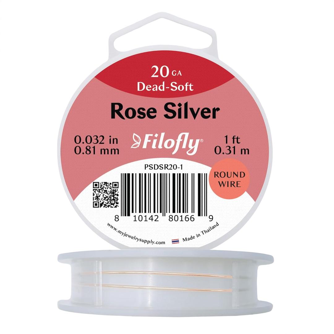 20 Gauge, Rose Silver Wire, Dead Soft, Round, (1 FT)