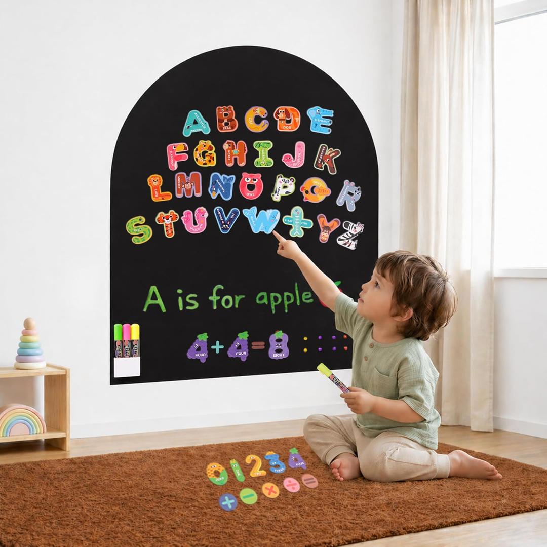 Arch Magnetic Wall Decal for Kids | 39.4'' x 31.5'' | Magnet Wall for Kids | Chalk Board Wall | Peel and Stick Magnetic Chalkboard for Wall | Magnetic Wall Board | Magnetic Play Wall