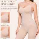 BRABIC Waist Trainer Bodysuit for Women Tummy Control Shapewear Round Neck Seamless Butt Lifter Full Body Shaper (Beige, L)