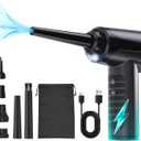 Electric Compressed Air Duster Rechargable Air Blower for Car 100000RPM Air Can Duster for Computer PC Mini Blower Cordless with Led Light Handheld Blower Keyboard Cleaner, Black