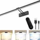 24" Wireless Picture Light, Dimmable Rechargeable Wall Light for Artwork | 5400mAh Cordless Black Wall Sconce, Magnetic, Easy to Install, Timers, Dimmable 3 Color, Remote, Art Light For Painting Gallery