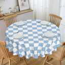 Ohocut Checkered Round Table Cloth, Classic Blue Checkerboard Tablecloth for Picnic, Racing Party, Dinner Table Cover, Waterproof Washable Wrinkle Resistant 60''x60'', 2 Pack