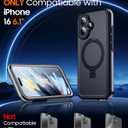 Temdan Magnetic for iPhone 16 Case Waterproof, [Built-in Ring Invisible Stand & Screen Protector][IP68 Underwater][Dropproof][Dustproof][Real 360] Shockproof Protective Phone Case 6.1''-Grey