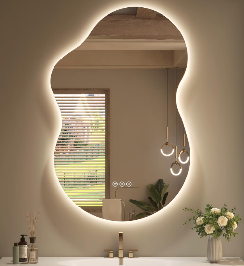 SMIROR 20x32 Irregular Backlit Led Lighted Bathroom Vanity Mirror
Asymmetrical, Cloud Shape, Anti-Fog, 3 Colors, Dimmable, Memory, Tempered Glass, UL