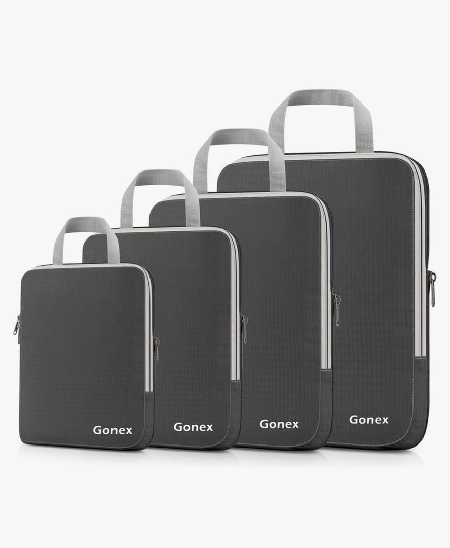 Gonex Compression Packing Cubes, 3pcs/4pcs Expandable Storage Travel Luggage Bags Organizers Gonex Compression Packing Cubes, 3pcs/4pcs Expandable Storage Travel Luggage Bags Organizers
