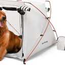 Dog Tent and Portable Playpen Outdoor Waterproof, with Aluminum Poles and Camping Mat, Pet Tent with Zippered Mesh Door, Dog House Outdoor, for Camping, Travel, Backyard, Patio (White, Large)