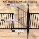 150" Extra Wide Baby Gate, Play Yard Child Safety Gate, Dog Gates with Auto-Close Door, Double Locking System for The House Doorways, Fireplace, Kitchen, 6-Panels, 30" Tall