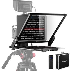 NEEWER Teleprompter X17 II with RT113 Remote/APP Control, 17" HD Beamsplitter All Metal Frame Upgraded Camera Mount QR Plate Compatible with Manfrotto 501PL iPad iPhone, Max Load 44.1Ib, Assembly Free