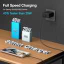 Dzytnsy 45W Type C Fast Charger Charging Android Phone Charger Block for Samsung Galaxy S26 Ultra/S26/S26+/S25/S25 Ultra/S25+/S24 Ultra/S23 Ultra/S22, with 10FT Type C Charging Cable