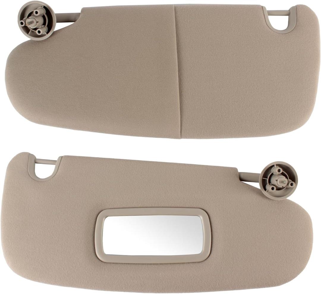Left Driver and Right Passenger Side Sun Visor Compatible with Dodge 2002 2003 2004 2005 2006 2007 2008 2009 Ram 1500 2500 3500 Sunvisor Replace 1CT11TL2AA 1CT18TL2AA(Gray)