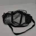 Paxiland Clear Bag for Stadium Events 12x6x12, Clear Tote Bag with Reinforced Strap, Transparent Bag for Sports Concert (Black)