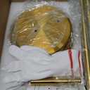 Toilet Paper Holder Stand with Phone Shelf, Gold TP Holder Freestanding, Holds 5 Rolls, Stainless Steel (Gold)