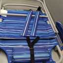 Tall Beach Chairs for Adults, 17" High Backpack Beach Chair with Wooden Armrests, 5 Positions Reclining Heavy Duty Chair with Large Cooler Pouch, Support to 350LBS Striped Blue,1pack, 40 inches x 24 inches x 30 inches