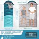Sleeping Bag 4 Seasons Adults & Kids for Camping Hiking Trips Warm Cool Weather,Lightweight and Waterproof with Compression Bag,Indoors Outdoors Activities
