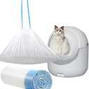 20 Count Cat Drawstring Litter Box Liners 26.6x16.7 inches 2Mils Super Thick for Self-Cleaning Litter Box Cat Litter Pan Trays (Blue Drawstring 20 count)