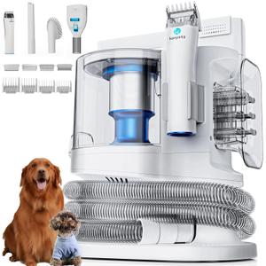 Dog Vacuum for Shedding with Max 3.4L Dust Bin, Hyper-Power but Super Quiet, 4 Professional Grooming Tools, Gift for Cat Pets Hair