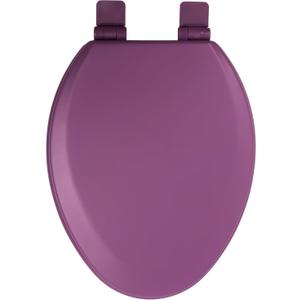 Toilet Seat, Slow Close, Soft Touch, Ultra-Smooth Matte Finish (No Orange-Peel Texture), Premium Moulded Wood, Quick Release, PIKLiDS (Purple, Elongated)
