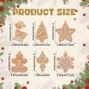 Soaoo 24 Pcs Gingerbread Cookie Ornaments, Gingerbread Ornaments for Christmas Tree, Mini Snowflake Reindeer Hanging Christmas Decorations for Xmas Tree Winter Holiday Crafts, 6 Designs
