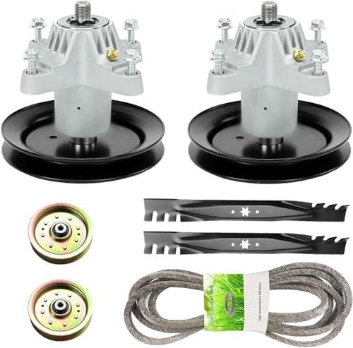 Deck Rebuild Kit for White Outdoor Troy Bilt Huskee 42'' LT542H Pony 13AD771G731, for MTD Gold 13AJ795G004,2 Blade 742-0616 2 Spindle 918-04456A 918-04461 96'' Belt 754-04060, 2 Idler 753-08171