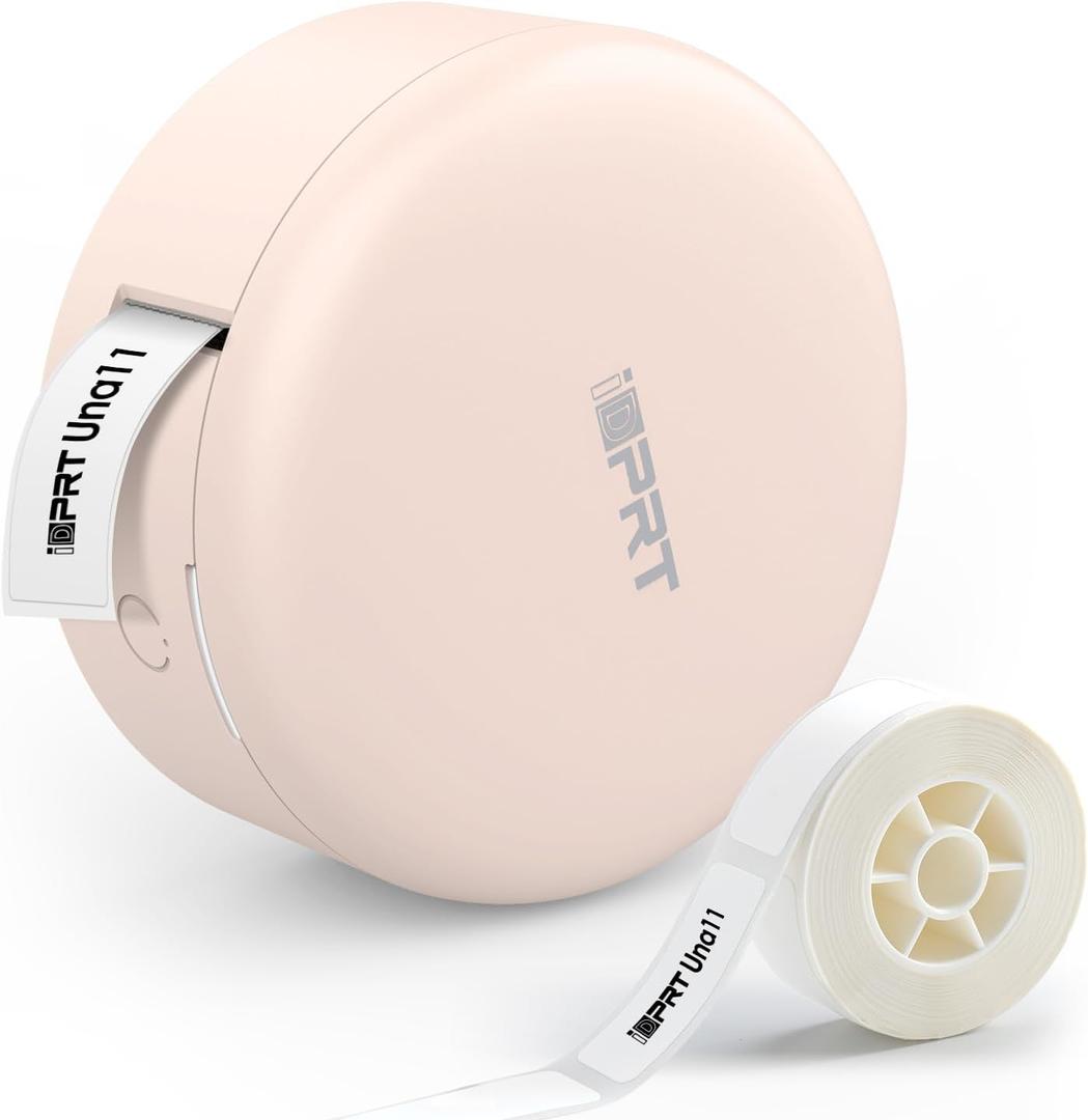 iDPRT Bluetooth Label Maker with Tape, Portable Thermal Label Printer for 12-15mm Tape, Handheld Label Maker for Phone Pad, Multiple Templates Font Icon for Home/ Organization/ Office Labeling, Pink