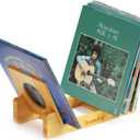 SpaceAid Bamboo Vinyl Record Storage Holder Shelf, Holds Up to 50 Albums, 7 or 12 inch LPs, Vinyl Holder Stand Organizer Display Accessories, Gifts for Vinyl Records Lovers (Natural) (Medium)