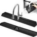 Kitchen Sink Faucet Mat,30in New Foldable Faucet Mat for Kitchen Sink, Adjustable Waterproof Splash Guard Draining Mat,Keep Countertops Dry (Black,29.9" x 5.7)