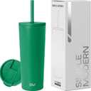 Simple Modern Insulated Tumbler with Lid and Straw | Iced Coffee Cup Reusable Stainless Steel Water Bottle Travel Mug | Gifts for Women Men Her Him | Classic Collection | 24oz | Kelly Green