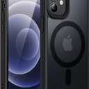 TORRAS Magnetic Guardian Case Designed for iPhone 13 Mini [Military Grade Drop Tested] [MagSafe Compatible] Slim Translucent Matte Case for iPhone 13 Mini, Matte Black