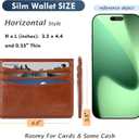 Slim Wallet Minimalist Front Pocket RFID Blocking Men and Women Leather Wallets
