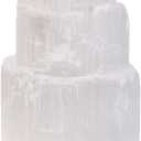Himalayan Glow Selenite Crystal Lamp 20cm, Moroccan (ETL Certified) Tower Lamp with Wooden Base & USB Charging Cable, Anxiety Relief Healing Crystals for Home Decor