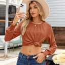 Long Sleeve Shirts for Women 2026 Spring Dressy Casual Blouses Pleated Crewneck Tunic Tops for Leggings Cute Tee (X-Large)