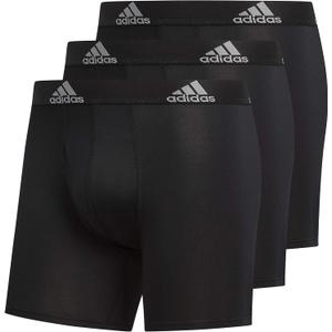 adidas Men's Microfiber Boxer Briefs Underwear Multipack  Athletic, Moisture Wicking, Stretch Fit & Tagless (Medium, Black/Light Onix Grey/P)