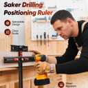 Saker 4-in-1 Scriber Marking Line Ruler, 29.5in Spliceable Extended T Square with Pencil, Precision Line Drawing & Drilling Positioning Tool, Cabinet Hardware Jig with Angle Adjustment for Woodworking