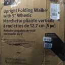 Medline Upright Walker with 5 Dual Wheels, Forearm Walker with Armrests, Height Adjustable, 300lb Weight Capacity, Height Adjustable 46-53", 31" Wide