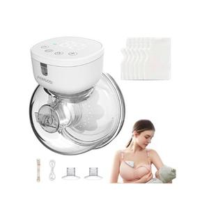 Wearable Electric Breast Pump: Portable Wireless Breast Pump Hands Free with 24mm Flange 3 Modes 9 Levels Leak-Proof Memory Massage Function Rechargeable Single Cordless Breast Pump for Breastfeeding